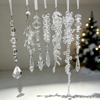 Décorations de Noël transfrontalières : Pendentifs en forme de feuilles, longues décorations suspendues, ambiance festive haut de gamme, arrangements de mariage