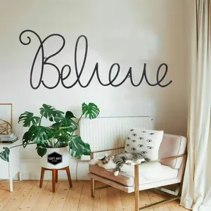 Señal de pared con letras Believe para el hogar, arte de palabras en 3D, decoración de acentos para el hogar, estilo granja moderno perfecto, venta al por mayor