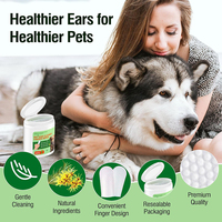 Lingettes de nettoyage des oreilles pour chiens et chats à base de plantes naturelles pour enlever le cérumen