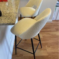 Valdez Boucle Tabouret de bar et de comptoir Mobilier design moderne Comptoir à dossier creux Chaise haute Tabouret de bar rembourré nordique