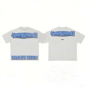 T-shirts pour hommes vintage personnalisés en coton/fibre de bambou, coupe classique, manches courtes, respirants, décontractés, tissu tricoté premium vieilli - Product Image 2