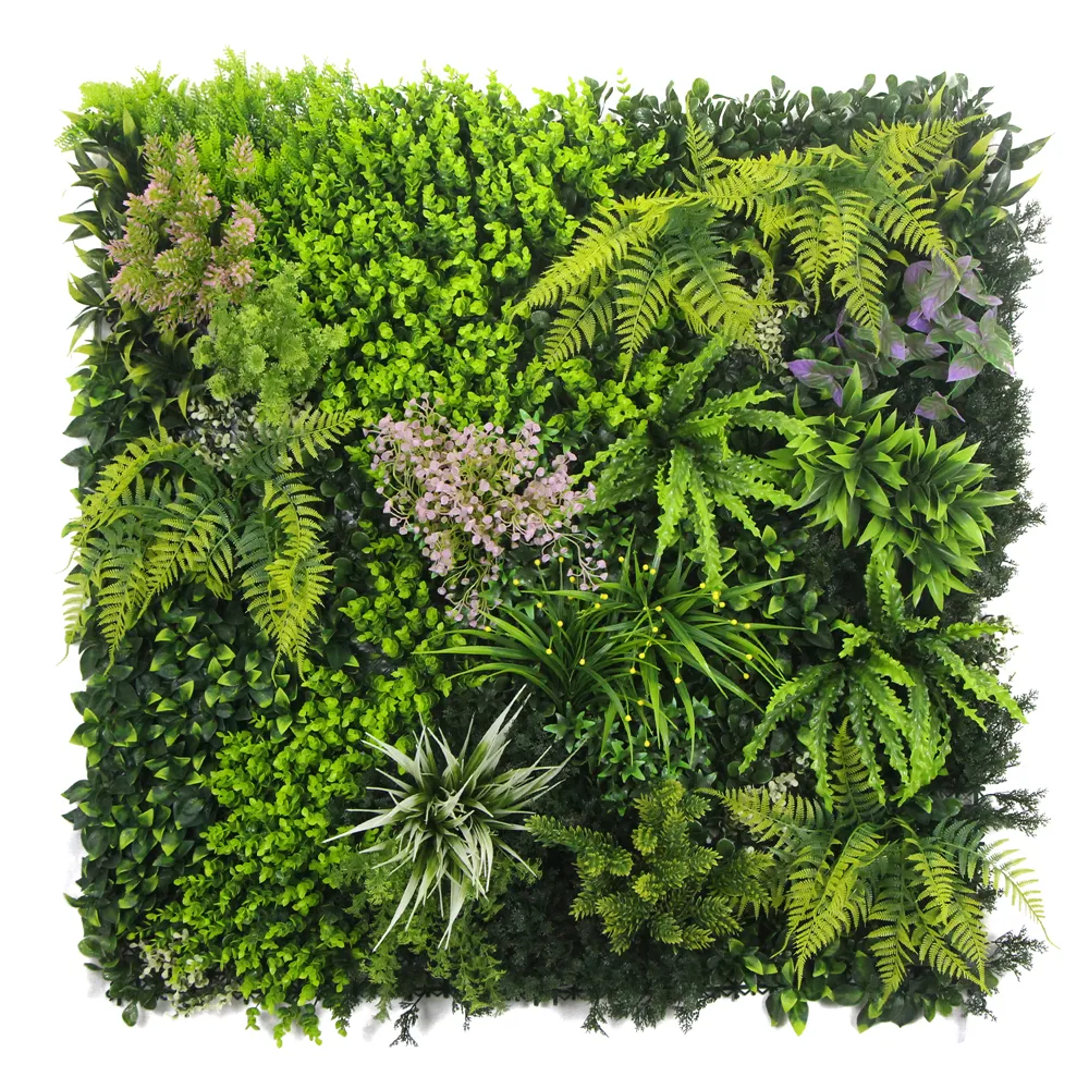 Yapay çim duvar paneli dekorasyon için yapay yeşil çim bitki duvar