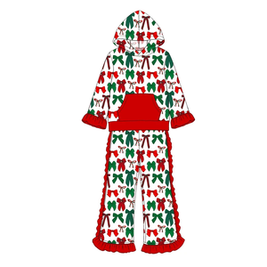 <b>Christmas</b> Clothes Set for Baby Girls Solid <b>Long</b> <b>Sleeve</b> <b>Top</b> Ruffle <b>Long</b> <b>Sleeve</b> Pant Clothes Set - Product Image 5