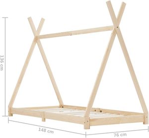 Cama de casa para niños Cama de madera de pino Cama para niños Niños <span class=keywords><strong>Adolescentes</strong></span> Bebé Niño Niñas Niños Dormitorio Marrón - Product Image 2