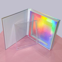Boîtes à livres rigides personnalisées de luxe étui CD acrylique doublé couleur argent laser mousse EVA à l'intérieur de la boîte-cadeau d'ensemble de cartes postales