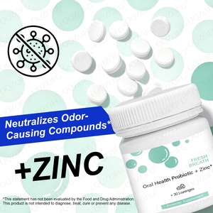 Comprimés Probiotiques + Zinc pour la Santé Buccale, 30 unités, Soutien Haleine Fraîche, Contrôle Mauvaise Haleine, Complément Soin Dentaire - Product Image 3