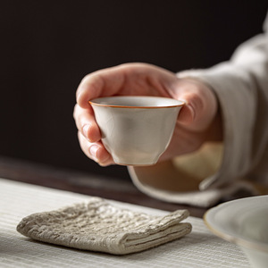 Taza de té de porcelana Ru Kiln Magnolia, taza de degustación de estilo retro, taza personal para juego de té Kung Fu - Product Image 3