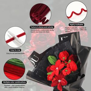 Valentines Day Bouquet <b>DIY</b> <b>Kit</b> Make Tulips Roses with Pipe Cleaners Includes Black Wrap Card Tape Stems Centers - Product Image 3