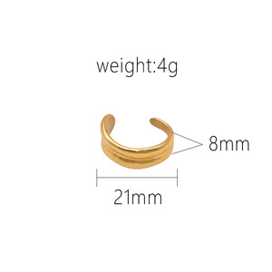 Geometric Open Double Layer <b>Titanium</b> Steel <b>Ring</b> For Women Gold Color Index Finger Jewelry Gift Fashion Accessory - Product Image 4