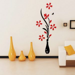 Elegante Adesivo Murale a Forma di Vaso di <span class=keywords><strong>Fiori</strong></span>, Decorazione 3D in Acrilico <span class=keywords><strong>per</strong></span> Corridoio, Arte Murale Fai-da-Te, <span class=keywords><strong>Adesivi</strong></span> Murali 3D con Piante - Product Image 5
