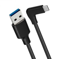 Cable USB 3.2 de Tipo A a Tipo C con Ángulo de 90 Grados |   Carga Rápida de 10 Gbps y 60 W |   Cable de Conexión para Auriculares VR |   0.15M a 3M, Negro |   Estable y Confiable