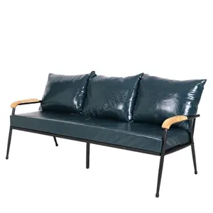 Novo design mobiliário moderno tubo de metal quadro PU tecido almofada sofá cadeira design simples sala de estar sofá conjunto
