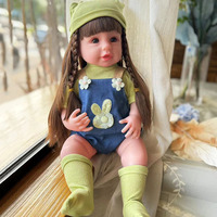 Boneka Reborn Perempuan 55cm Set Gaun Putri Bermotif Bunga Pakaian Multifungsi untuk Bermain Berdandan Hadiah Grosir