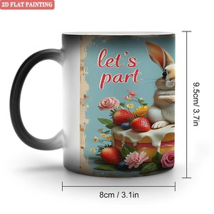 Mug à café pour la pause déjeuner quotidienne, noir givré, 11 oz, en céramique, tasse magique changeante de couleur - Product Image 1