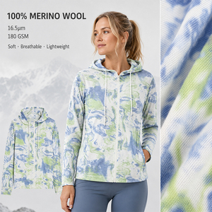 Chaqueta Deportiva de Lana para Mujer, Manga Larga, con Cierre, Logotipo Personalizado, Premium, Cálida, Suave, Transpirable, para Correr, Senderismo y Actividades al Aire Libre - Product Image 1