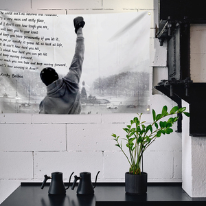 Rocky Balboa Sunshine and Rainbows Quote Drapeau inspirant motivant 3x5Ft avec œillets en laiton brillant Décor extérieur - Product Image 5