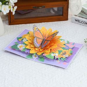 Nouvelle conception de papillon pop-up avec enveloppe et carte d'écriture individuelle, artisanat en papier créatif, carte de vœux 3D - Product Image 4