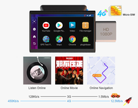Caméra de tableau de bord de voiture 4G Android avec écran LCD 3 pouces, système WDR 1080P, navigation GPS, enregistreur WiFi, surveillance à distance, DVR