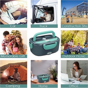 Boîte à <span class=keywords><strong>lunch</strong></span> électrique 80W chauffe-aliments portable <span class=keywords><strong>12V</strong></span> 24V 110V pour voiture/camion/maison boîte auto-chauffante avec 1.5L - Product Image 5