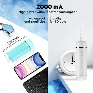 รายการใหม่พับเก็บได้ Mini ห้าโหมดแฟชั่นแบบพกพาช่องปาก Irrigator น้ําทันตกรรม Flosser ไหมขัดฟัน pic พร้อมหัวฉีดโรตารี่