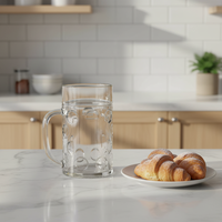 Mug à bière en plastique réutilisable 500ml/40oz, qualité alimentaire, portable, avec logo personnalisé, pour fêtes et événements en gros