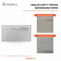 Papier spécial de sécurité Bonedry 140g A4 avec filigrane et fil de sécurité, anti-contrefaçon, pour l'impression de bons, factures, coupons et billets