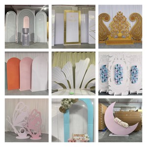 Nửa Mặt Trăng hình dạng đa mục đích hoa đứng thiết lập bánh plinth gợn sóng Acrylic plinth tráng miệng bảng đứng - Product Image 5