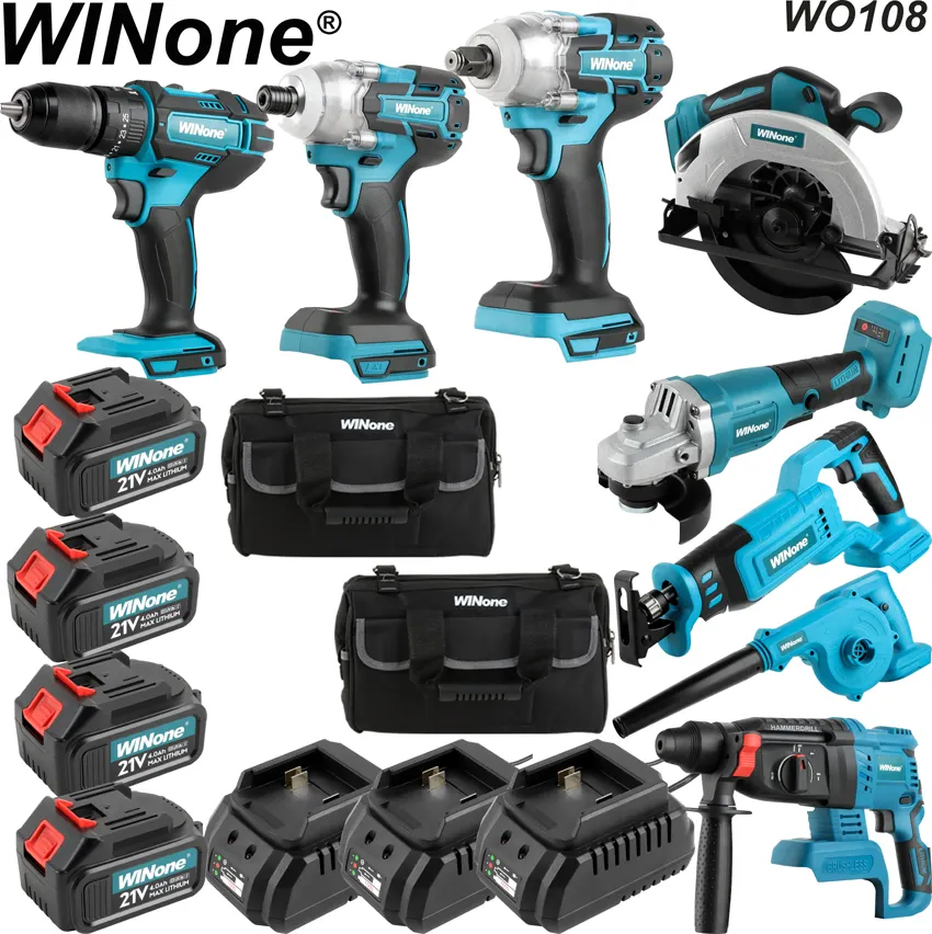 Winone Sản phẩm mới 20V Max Lithium Ion không dây kết hợp Kit 12 cái giá bán buôn