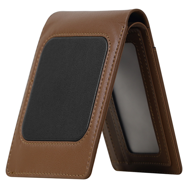 Smart Genuine Leather Wallet with Dual System Find My Tracking and Wireless Charging Feature for Global Business Professionals