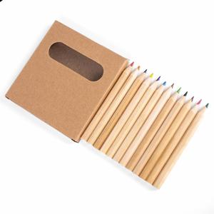 Boîte en papier kraft personnalisée pour emballer 12 crayons miniatures standard, ensemble de crayons écologiques en bois naturel, papeterie pour enfants - Product Image 2