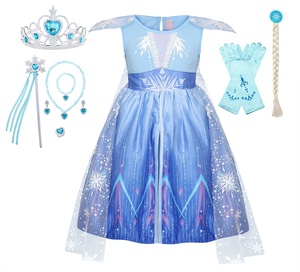 Baby Frock Toddler girl's Dresses <span class=keywords><strong>Elsa</strong></span> Role Play <span class=keywords><strong>Costume</strong></span> Girl Party TV & Movie <span class=keywords><strong>Costume</strong></span> Ice Princess Blue <span class=keywords><strong>Elsa</strong></span> Cosplay <span class=keywords><strong>Costume</strong></span> - Product Image 1