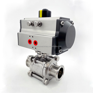 Thép không gỉ 1inch 3PC khí nén bao gồm tất cả các van bi với vệ sinh nhanh chóng kết nối không khí actuated Hệ thống điều khiển tự động - Product Image 2