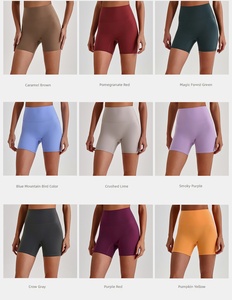 Nouveaux shorts <span class=keywords><strong>de</strong></span> yoga respirants et extensibles, style européen et <span class=keywords><strong>américain</strong></span>, double face brossée, sensation peau nue, coupe ajustée - Product Image 3