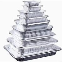 Barquette alimentaire jetable en aluminium, plaque carrée en aluminium pour la cuisson, la préparation culinaire et la restauration