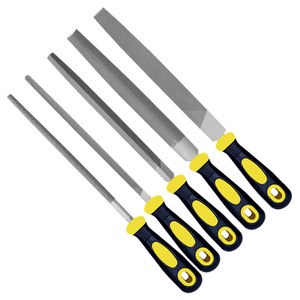 Juego de limas de acero Shd de 20 cm, planas, semicirculares, triangulares, de dientes medianos, de acero con alto contenido de carbono, para pulir metal y trabajar la madera - Product Image 3
