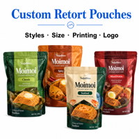 Sachet refermable personnalisé haute température réutilisable de qualité alimentaire avec logo, pochette de cuisson biodégradable Moimoi (type retort pouch)