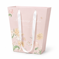 Tas Kertas Hadiah Bunga Cetak Kustom Kemasan Floral untuk Toko Bunga, Hadiah Retail, Presentasi Merek, dan Persediaan