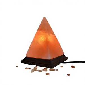 Lámpara de Sal del Himalaya de Cristal, Tallada a Mano, Ecológica, Tamaño Pequeño, Color Rojo, para Decoración del Hogar, Regalo de Navidad con Bombilla y Cable - Product Image 1