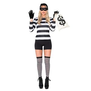 Disfraz de ladrona neutra para mujer de Halloween con accesorios para fiesta de adultos, conjunto de disfraz para actuación - Product Image 2