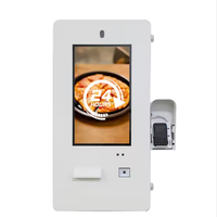 Kiosque à écran tactile libre-service compatible SDK fixé au mur pour la commande et le paiement avec lecteur de codes à barres en option
