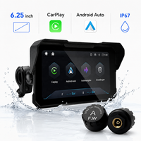Pantalla HD de 6.25 Pulgadas para Motocicleta, Resistente al Agua, 1560*720, con Soporte de Liberación Rápida
