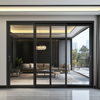 3 rails, 3 panneaux, vente directe usine, sur mesure, suspension télescopique, pour balcon et terrasse, à rupture de pont thermique, pour villa moderne, double vitrage
