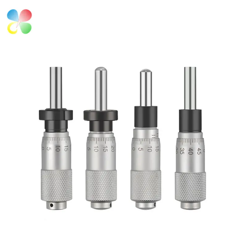 C K High Quality 0-6.5 mm 0.01 mm Round Needle Type Mini Metal Micrometer Head With Adjustment Knob Outside Micrometer Head