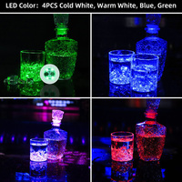 Lumières de dessous-verre LED clignotantes pour service de bouteilles, accessoires de bar, étincelles pour boissons, décorations pour fêtes et clubs