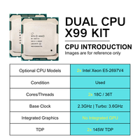Motherboard X99 DUAL CPU BARU 8X DDR4 ECC RAM 2x M.2 SSD Kit Set dengan Dual Intel Xeon E5 2697 V4 Motherboard X99 Dual CPU