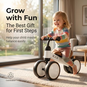 Nouveau vélo d'équilibre 4 roues pour bébé avec musique et lumière, trotteur 3-en-1 sans pédales, jouet à chevaucher pour tout-petits de 12 à 36 mois, premier vélo - Product Image 6