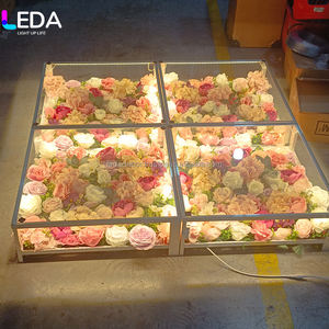 LEDA Custom LED Luminous Stage with Flower Decoration Clear Tempered Glass Stage Platform White Light Led Dance Floor - Product Image 3
