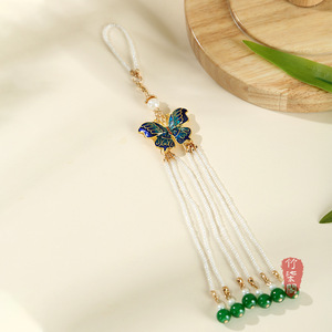 Butterfly Pearl Tassel Pendant Chinese Ethnic Hanfu Accessory Fashion Jewelry Tea Ceremony Decor - Product Image 4