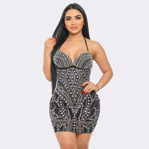 <span class=keywords><strong>Robe</strong></span> de soirée <span class=keywords><strong>moulante</strong></span> sexy pour femme, style boutique de mode, avec épaules dénudées, soutien-gorge intégré, mini-<span class=keywords><strong>robe</strong></span> extensible - Product Image 2