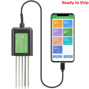 7-in-1 타입-C 토양 센서 온도 수분 분석 <span class=keywords><strong>EC</strong></span> NPK pH 측정기 IP68 디지털 미터 (농업, 원예 및 농장용) - Product Image 1
